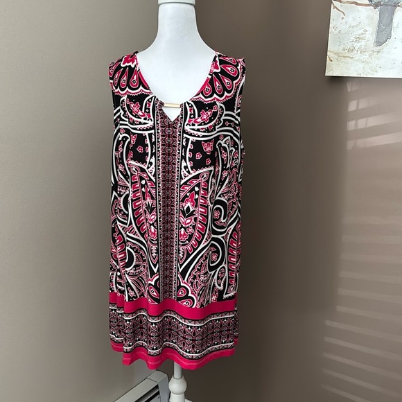 Avenue Pink and Blue Paisley Tunic Tank Top - Picture 1 of 2